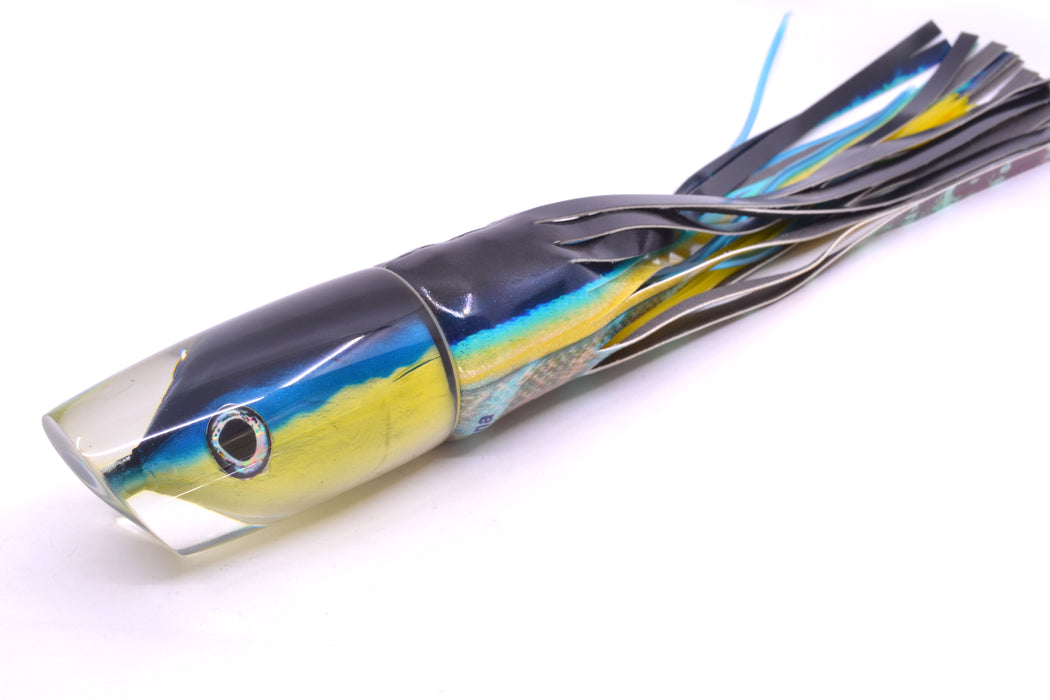 Ali'i Kai Lures Yellowfin Fish Head Large Kill Switch 12" 9.5oz Fire Tailz Vinyl Yellowfin