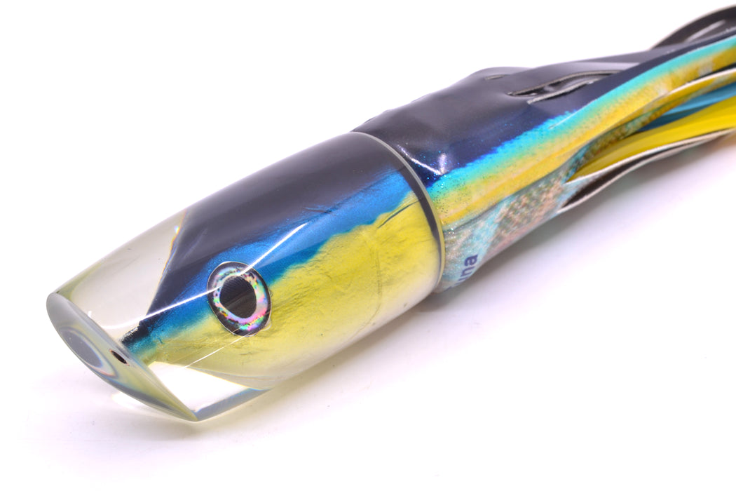 Ali'i Kai Lures Yellowfin Fish Head Large Kill Switch 12" 9.5oz Fire Tailz Vinyl Yellowfin