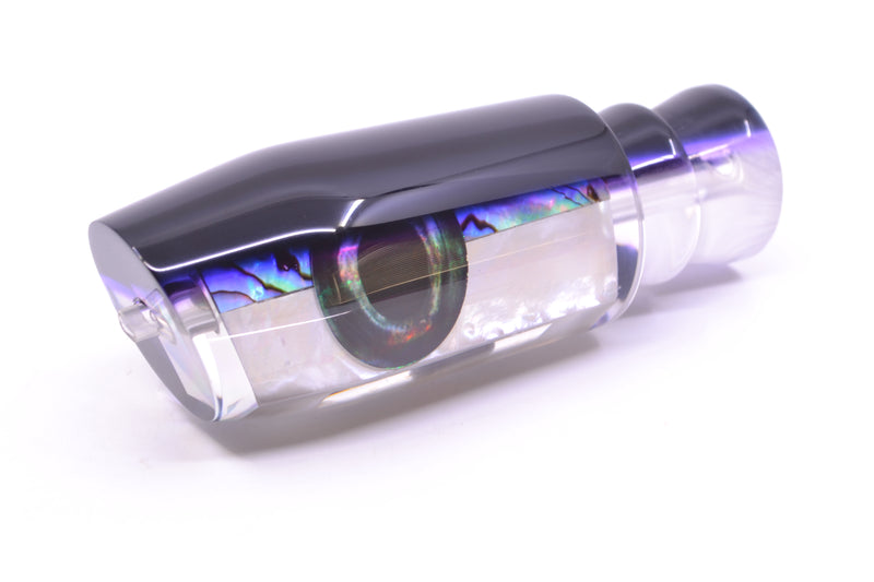 Moyes Lures Skipjack Paua-MOP Black-Purple Back Taxi Eyes Davey Boy 12" 5oz
