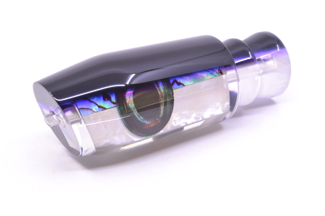 Moyes Lures Skipjack Paua-MOP Black-Purple Back Taxi Eyes Davey Boy 12" 5oz GZE