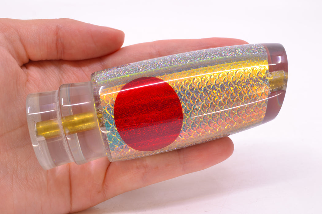 Koya Lures Silver Pearl Rainbow Scale Red Eyes Medium Kona Plunger 10" 5oz GZE