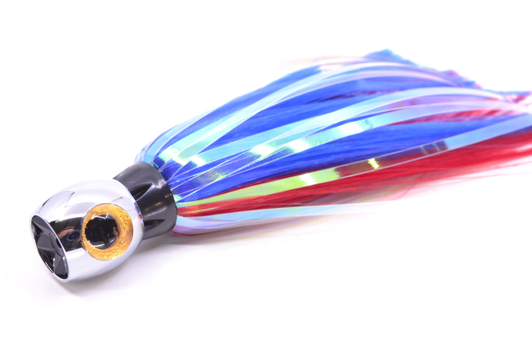 Iland Lures Blue-Red Flash Hair Chrome Head Sea Star 6.75" 1.5oz SS700F-BL/RD