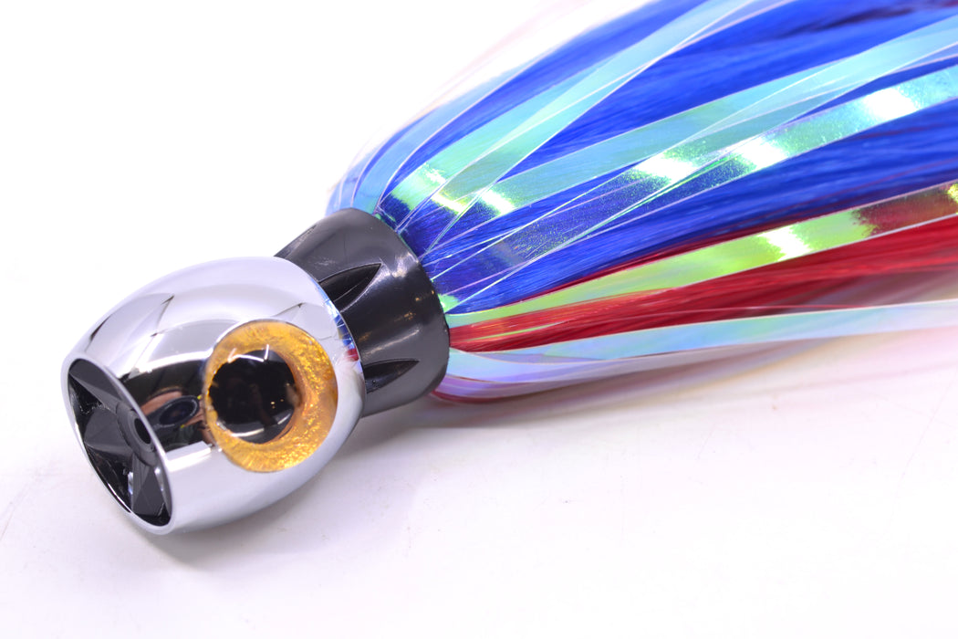 Iland Lures Blue-Red Flash Hair Chrome Head Sea Star 6.75" 1.5oz SS700F-BL/RD