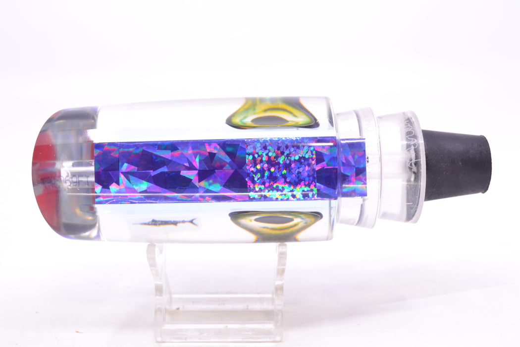 Aloha Lures Clear Mirrored Purple Rainbow Back Taxi Eyes Smash Bait 14" 9.5oz