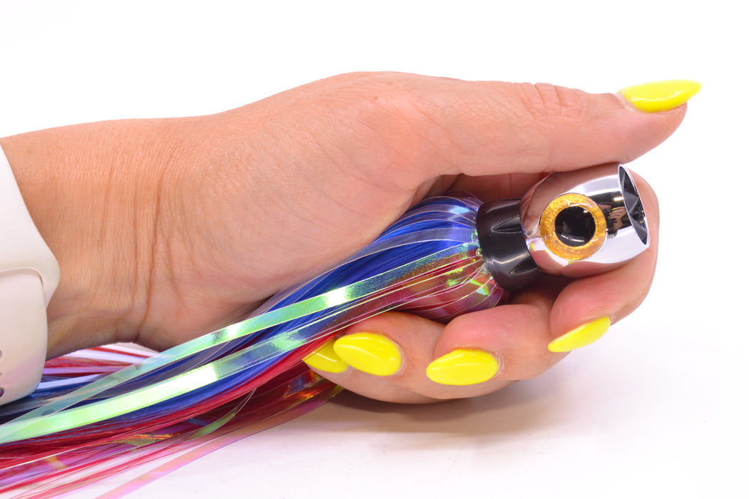 Iland Lures Blue-Red Flash Hair Chrome Head Sea Star 6.75" 1.5oz SS700F-BL/RD