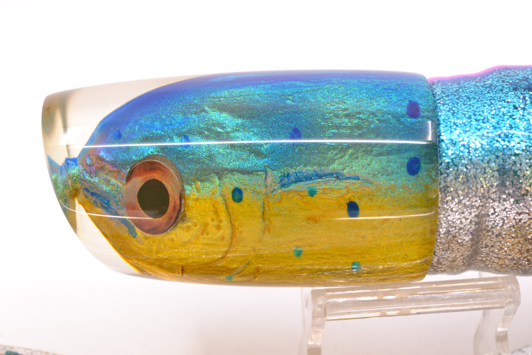 Ali'i Kai Lures Mahi Fish Head Large Kill Switch 12" 11.5oz Skirted Blue-Silver/Green-Gold