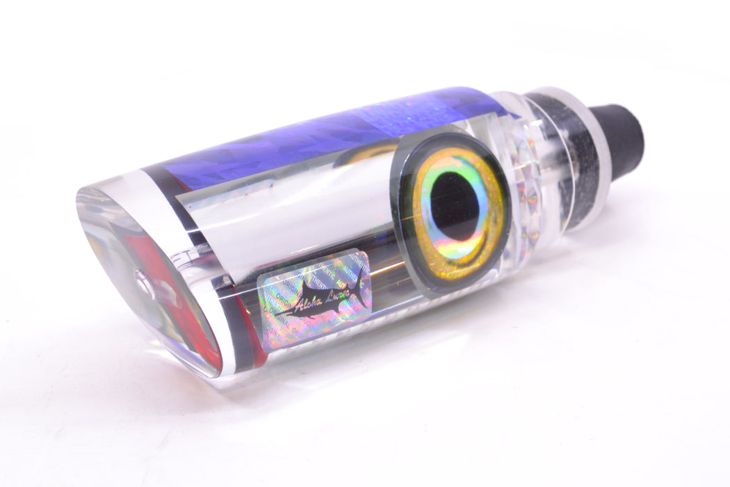 Aloha Lures Clear Mirrored Purple Rainbow Back Taxi Eyes Smash Bait 14" 9.5oz