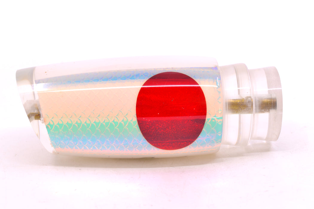 Koya Lures White Rainbow Scale Red Eyes Medium Kona Plunger 10" 5oz GZE