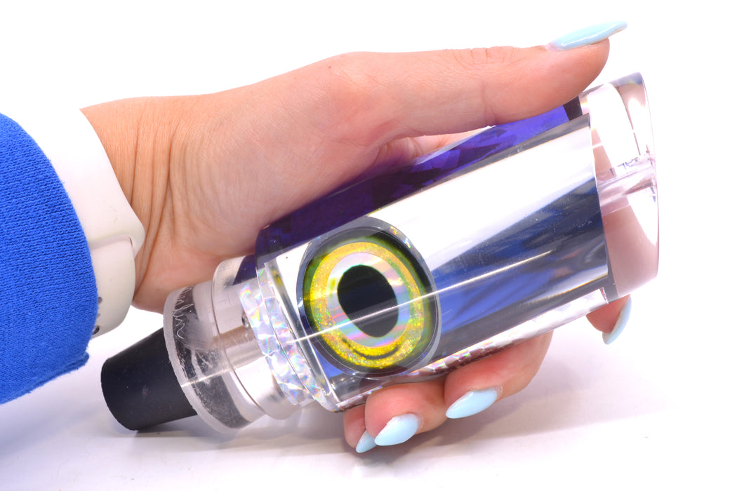 Aloha Lures Clear Mirrored Purple Rainbow Back Taxi Eyes Smash Bait 14" 9.5oz