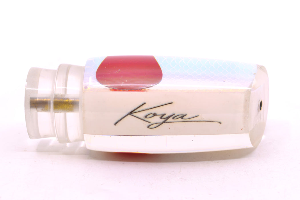 Koya Lures White Rainbow Scale Red Eyes Medium Kona Plunger 10" 5oz GZE