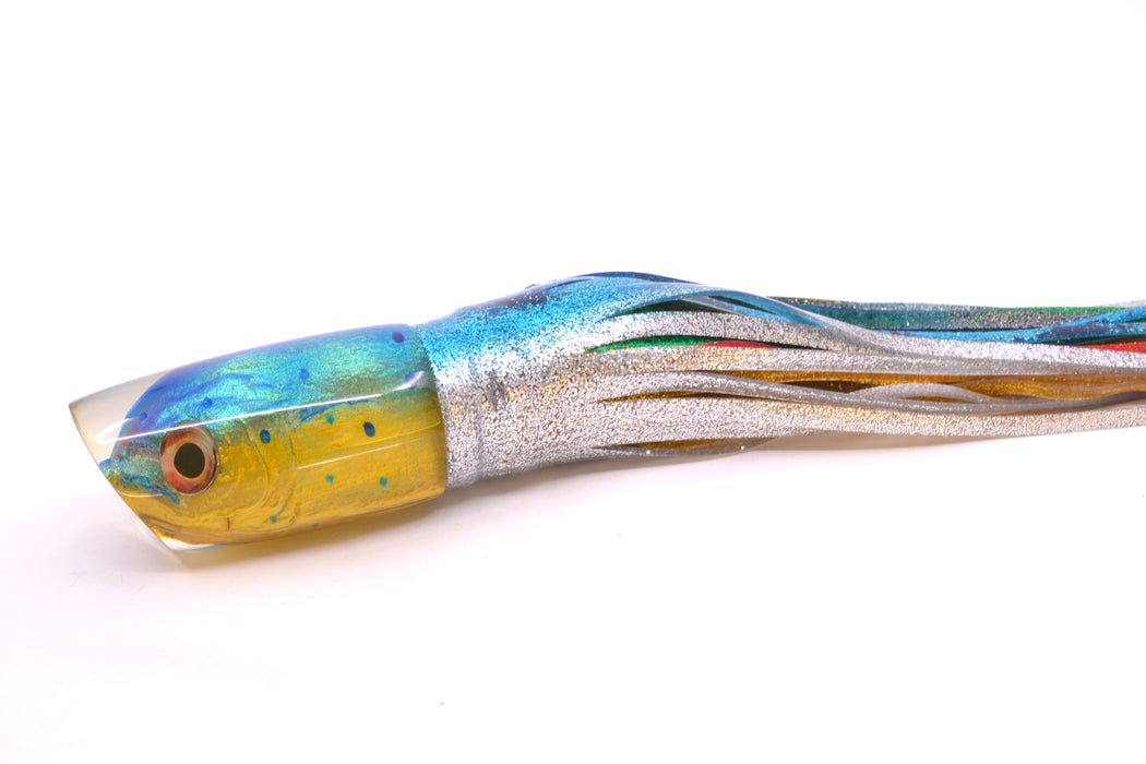 Ali'i Kai Lures Mahi Fish Head Large Kill Switch 12" 11.5oz Skirted Blue-Silver/Green-Gold