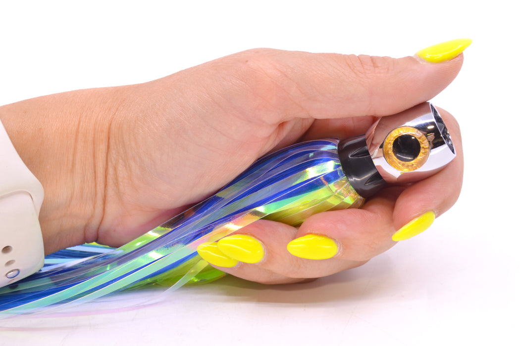 Iland Lures Blue-Chartreuse Flash Hair Chrome Head Sea Star 6.75" 1.5oz SS700F-BL/CH