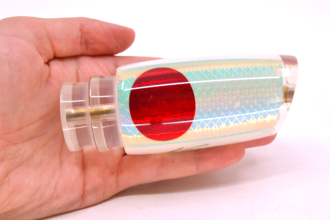 Koya Lures White Rainbow Scale Red Eyes Medium Kona Plunger 10" 5oz GZE