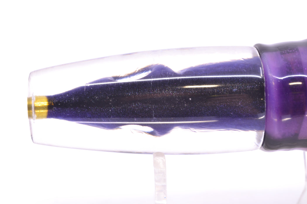 Tsutomu Lures Black-Purple-Silver Fish Head Ali'i Invert 7" 5.7oz Skirted Purple Skipjack