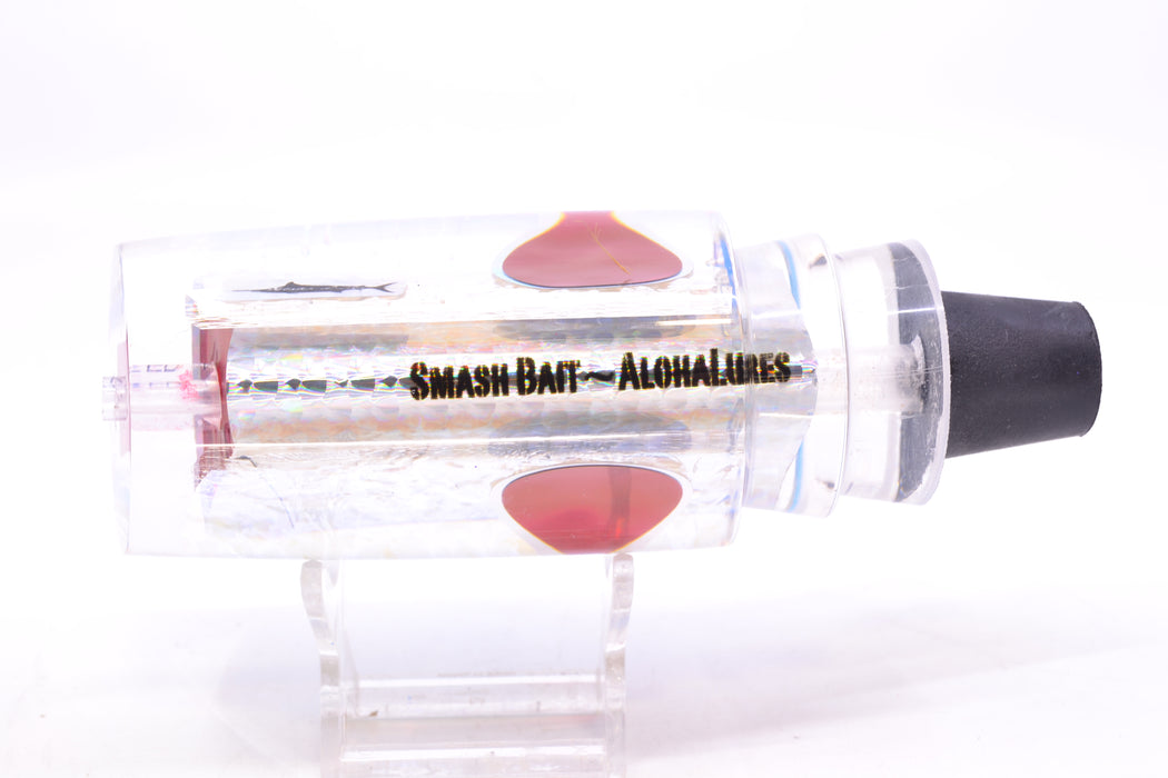 Aloha Lures Ice Rainbow Dichro Ice Blue Rainbow Back Red Eyes Smash Bait 14" 9.5oz