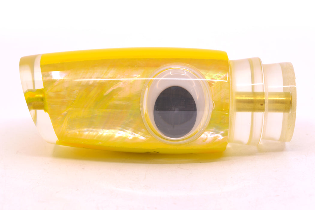 Koya Lures Yellow MOP Doll Eyes Medium Kona Plunger 10" 5oz GZE