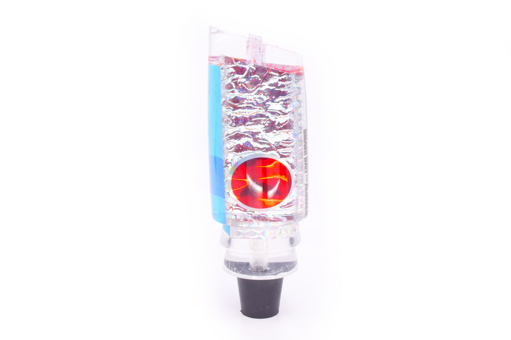 Aloha Lures Ice Rainbow Dichro Ice Blue Rainbow Back Red Eyes Smash Bait 14" 9.5oz