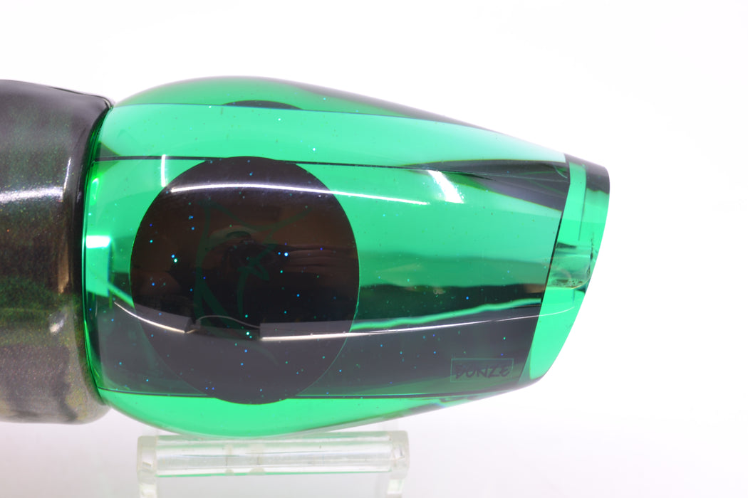 Bonze Lures Green Mirrored Red Eyes Sugar Daddy 14" 15.5oz Fire Tailz Vinyl Green Drip