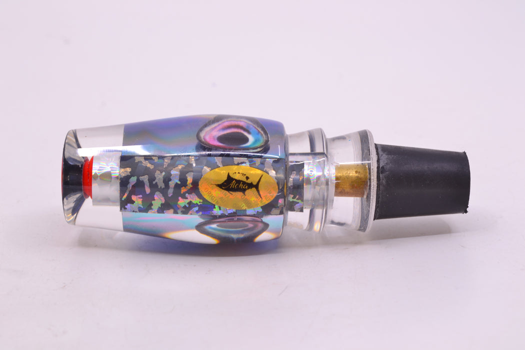 Aloha Lures Silver Wrap Blue Rainbow Dichro Black Back Kona Mongo 9" 5.2oz GZE
