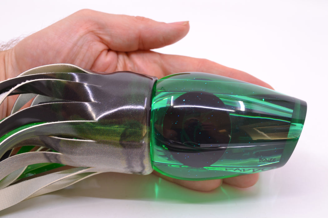 Bonze Lures Green Mirrored Red Eyes Sugar Daddy 14" 15.5oz Fire Tailz Vinyl Green Drip