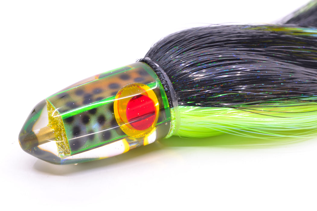 Ganku Lures Green "Tiger Cowrie" Bumbucha Bullet 9"+ 7oz Strobez Black-Green GZE