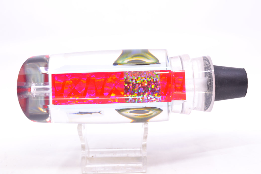 Aloha Lures Clear Mirrored Pink Rainbow Back Taxi Eyes Smash Bait 14" 9.5oz