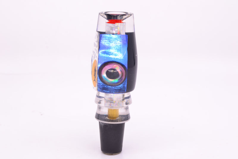 Aloha Lures Silver Wrap Blue Rainbow Dichro Black Back Kona Mongo 9" 5.2oz