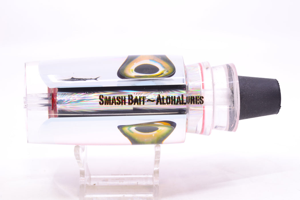 Aloha Lures Clear Mirrored Pink Rainbow Back Taxi Eyes Smash Bait 14" 9.5oz