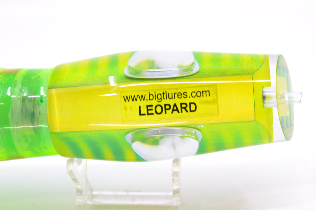 Big T Lures Yellow Pearl Green Striped Back Leopard 12" 10.7oz Skirted Green w/ Black Splatter GZE