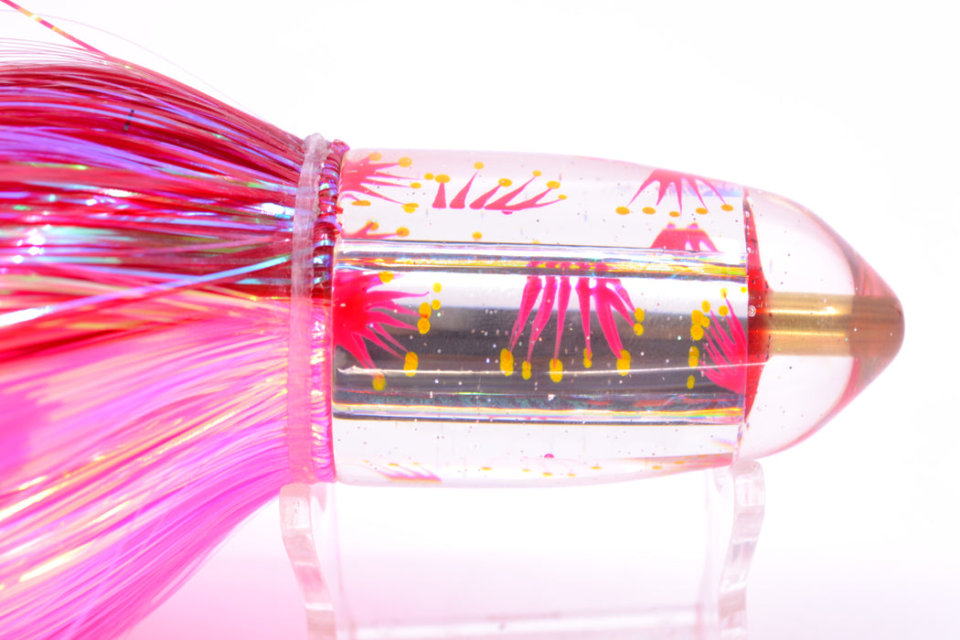 Ganku Lures "Ohia Lehua" Clear Mirrored Bumbucha Bullet 9"+ 7oz Strobez Red-Pink GZE