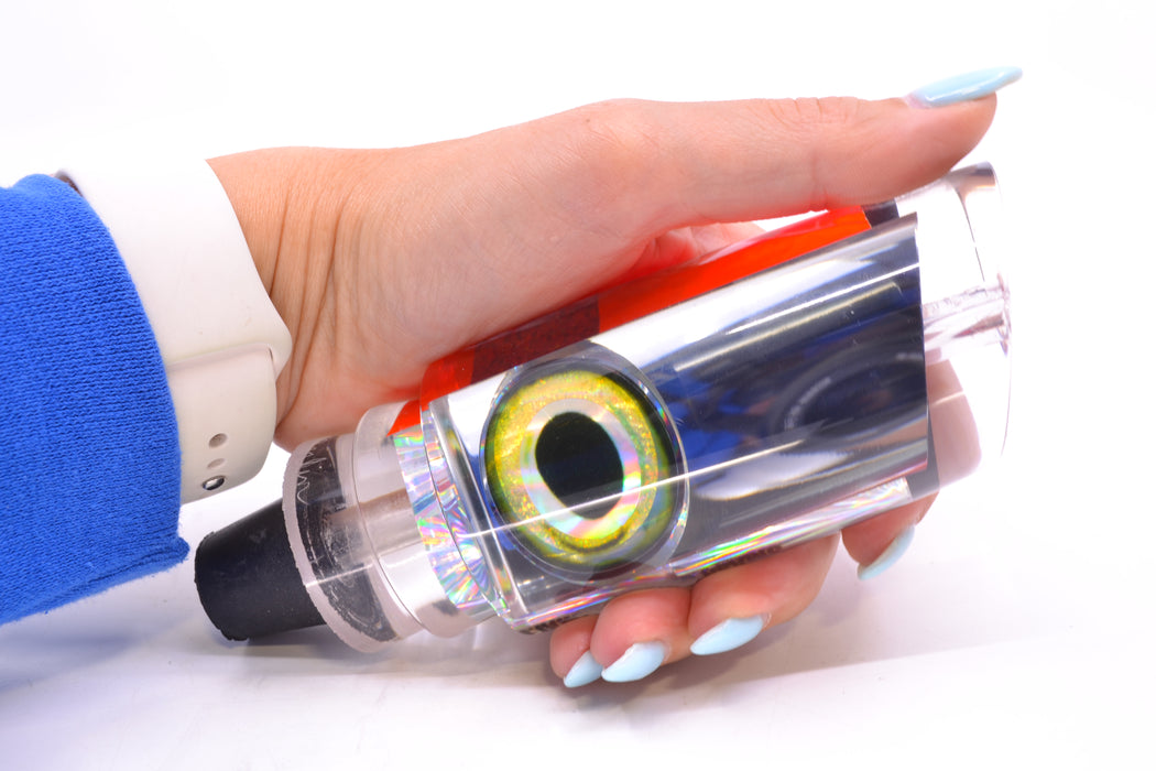Aloha Lures Clear Mirrored Pink Rainbow Back Taxi Eyes Smash Bait 14" 9.5oz