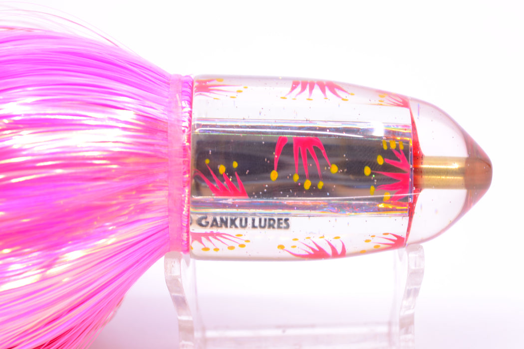 Ganku Lures "Ohia Lehua" Clear Mirrored Bumbucha Bullet 9"+ 7oz Strobez Red-Pink GZE