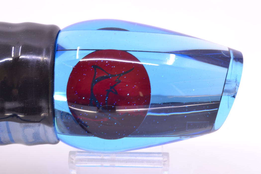 Bonze Lures Ice Blue Mirrored Red Eyes Sugar Daddy 14" 16.5oz Skirted Black Skipjack/Blue