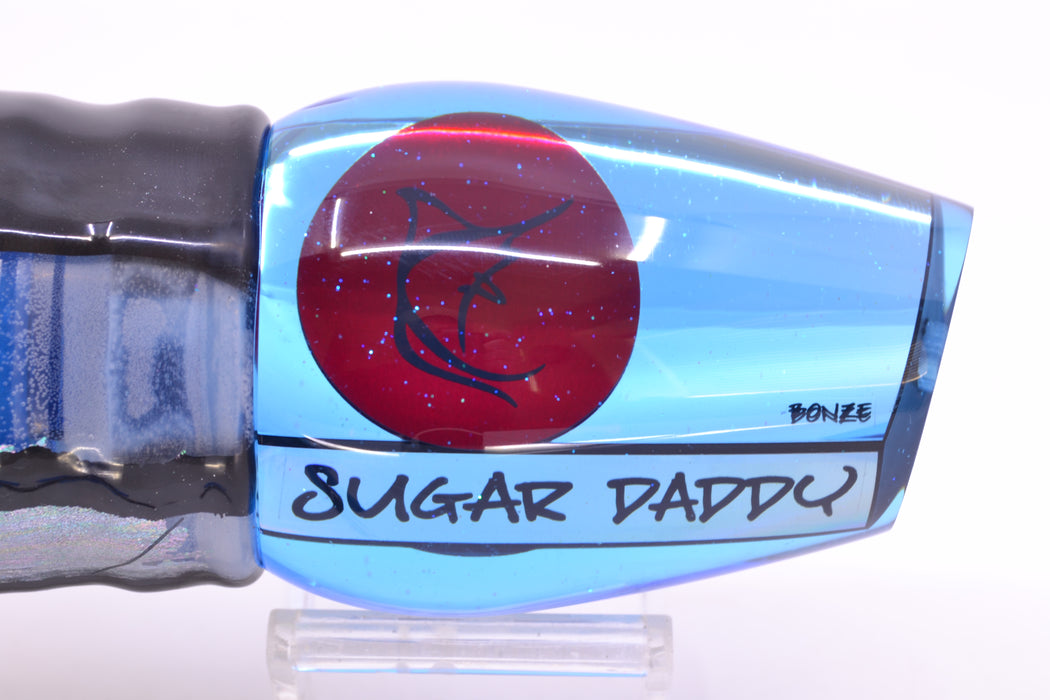 Bonze Lures Ice Blue Mirrored Red Eyes Sugar Daddy 14" 16.5oz Skirted Black Skipjack/Blue