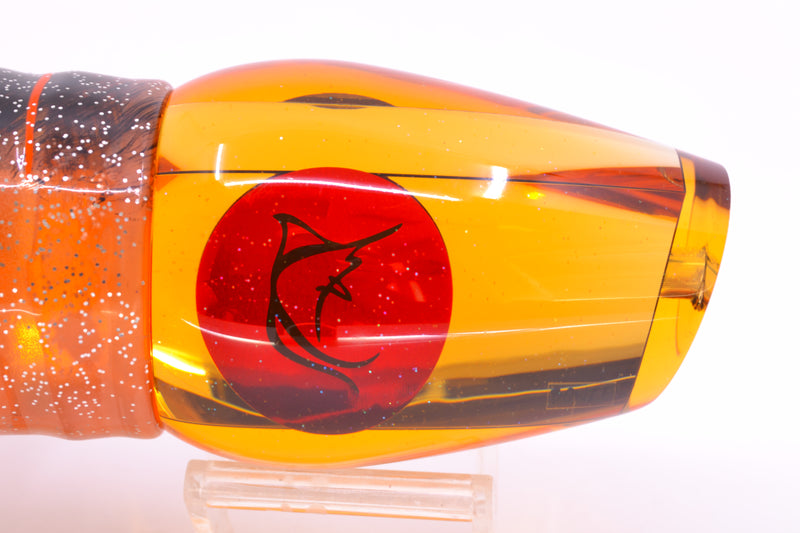 Bonze Lures Amber Mirrored Red Eyes Sugar Daddy 14" 16.5oz Skirted Root Beer-Petrolero
