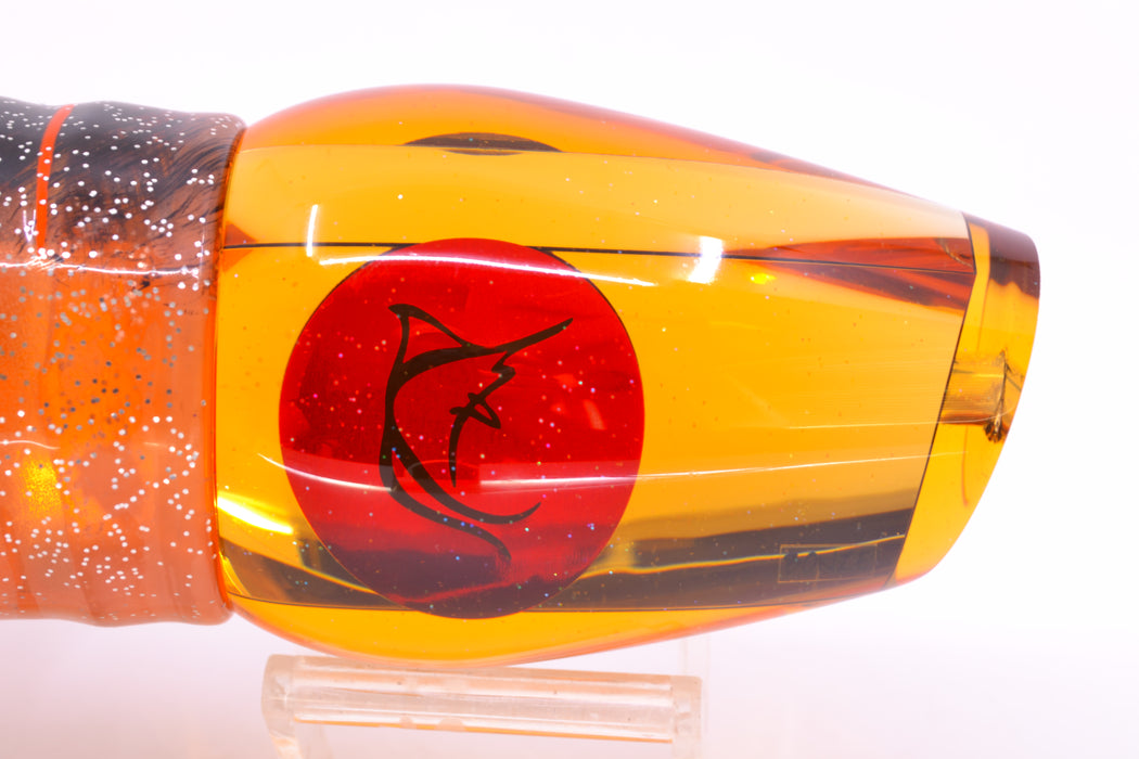 Bonze Lures Amber Mirrored Red Eyes Sugar Daddy 14" 16.5oz Skirted Root Beer-Petrolero