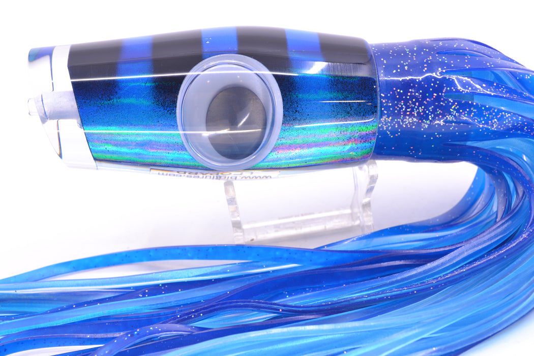 Big T Lures Blue-Silver Pearl Black Bar Back Leopard 12" 10.7oz Skirted Blue/Ice Blue GZE