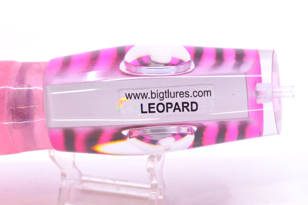 Big T Lures Pink-White Pearl Black Striped Back Leopard 12" 10.7oz Skirted Pink w/ Black Stripes GZE