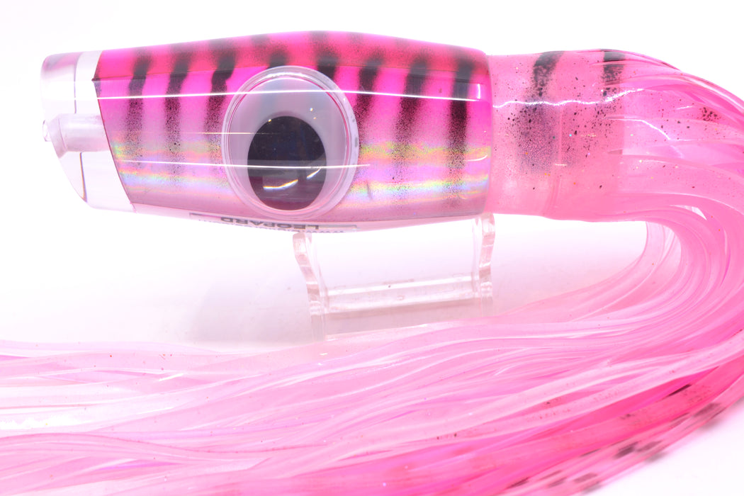 Big T Lures Pink-White Pearl Black Striped Back Leopard 12" 10.7oz Skirted Pink w/ Black Stripes GZE