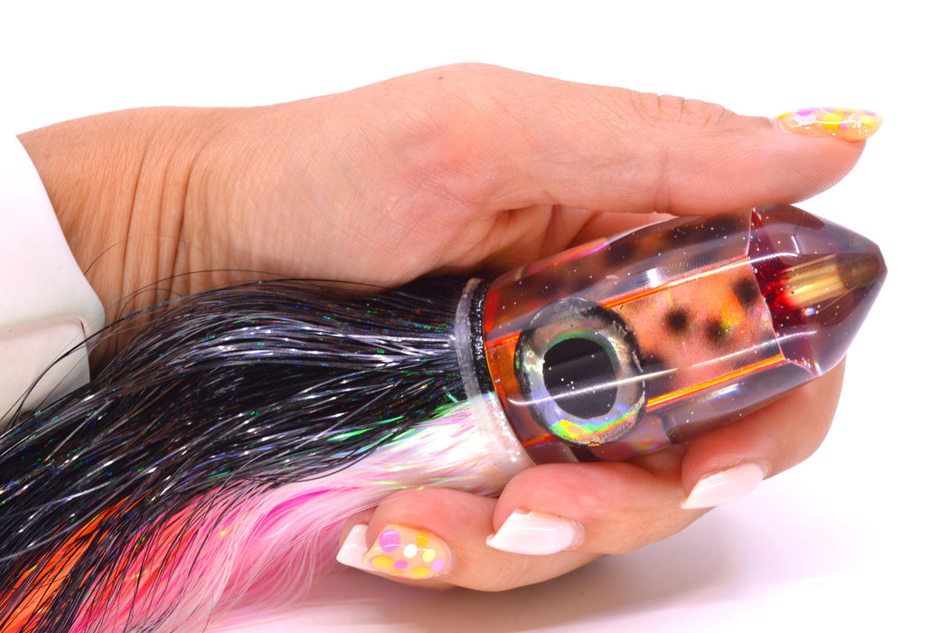 Ganku Lures "Tiger Cowrie" Bumbucha Bullet 9"+ 7oz Strobez Black-White/Orange-Pink GZE