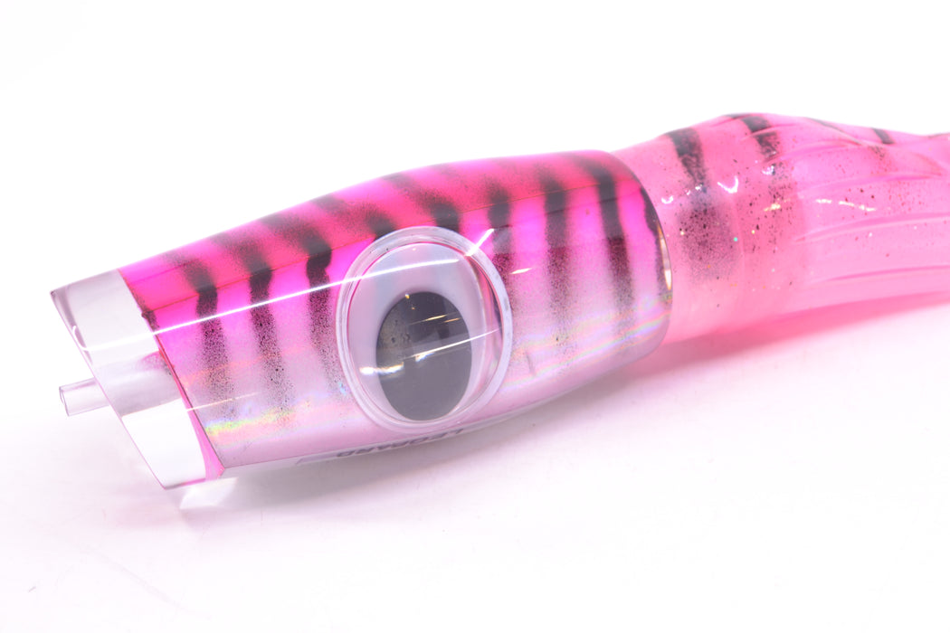 Big T Lures Pink-White Pearl Black Striped Back Leopard 12" 10.7oz Skirted Pink w/ Black Stripes GZE