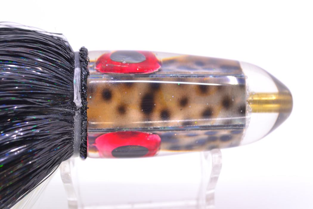 Ganku Lures "Tiger Cowrie" Black-Red Eyes Long Bullet 9" 7oz Strobez Black-White GZE