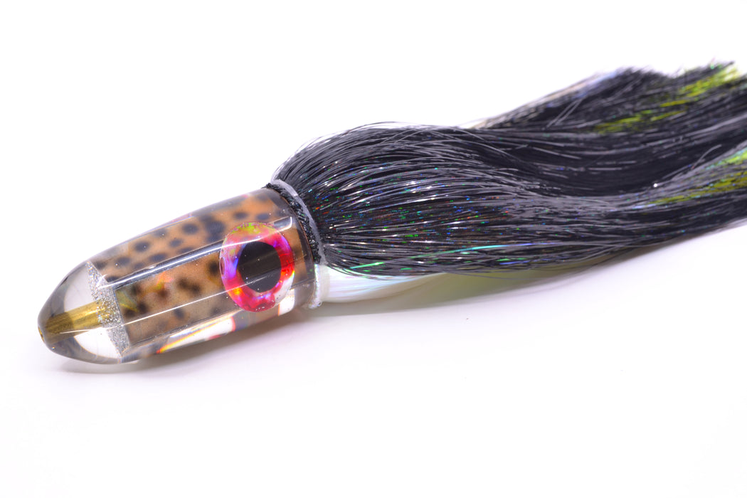 Ganku Lures "Tiger Cowrie" Black-Red Eyes Long Bullet 9" 7oz Strobez Black-White GZE