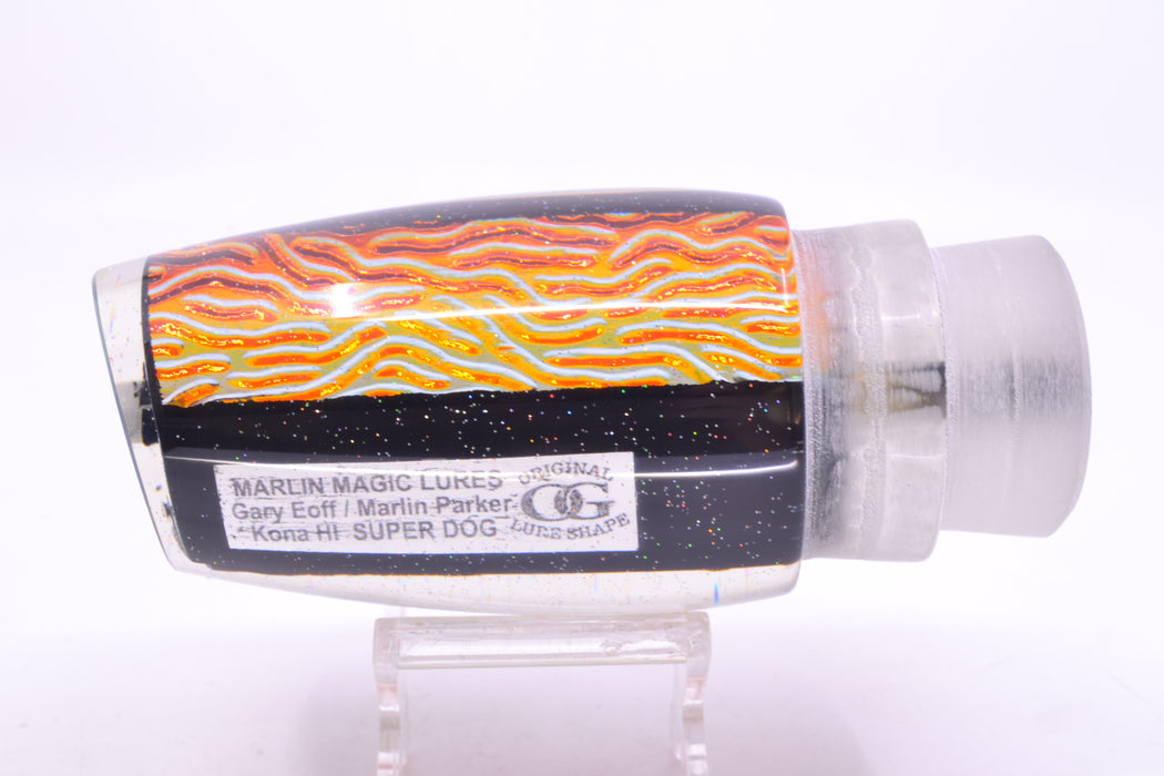 Marlin Magic Lures Red-Orange Lava Black Magic Super Dog 16" 12oz