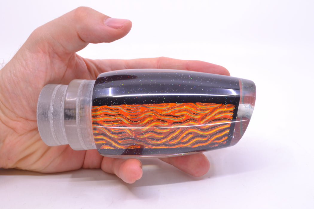 Marlin Magic Lures Red-Orange Lava Black Magic Super Dog 16" 12oz