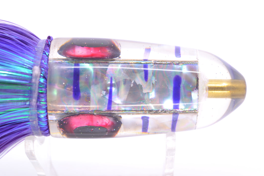 Ganku Lures Gray MOP with Purple Stripes Long Bullet 9" 7oz Strobez Purple-White GZE