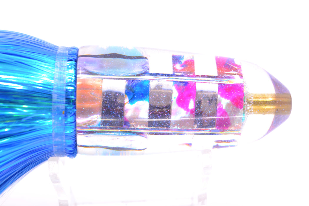 Ganku Lures Silver-MOP Striped Cuttlefish Long Bullet 9" 7oz Strobez Blue-White GZE