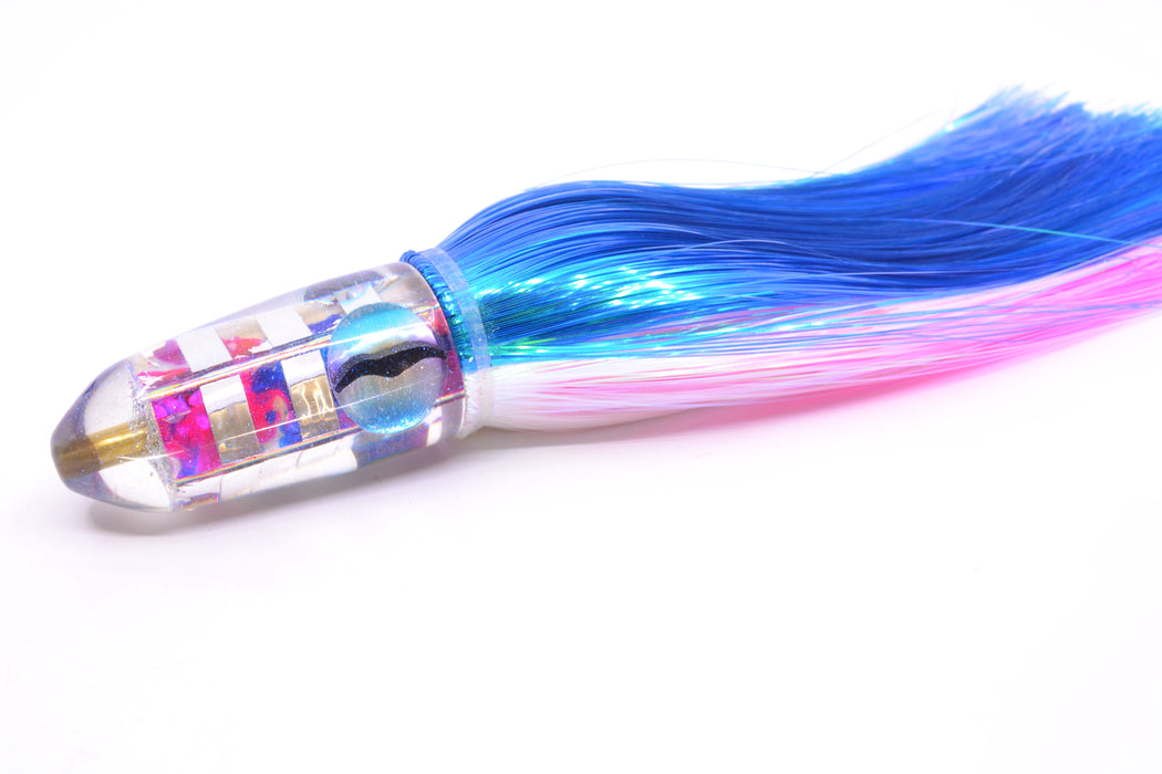 Ganku Lures Silver-MOP Striped Cuttlefish Long Bullet 9" 7oz Strobez Blue-White GZE