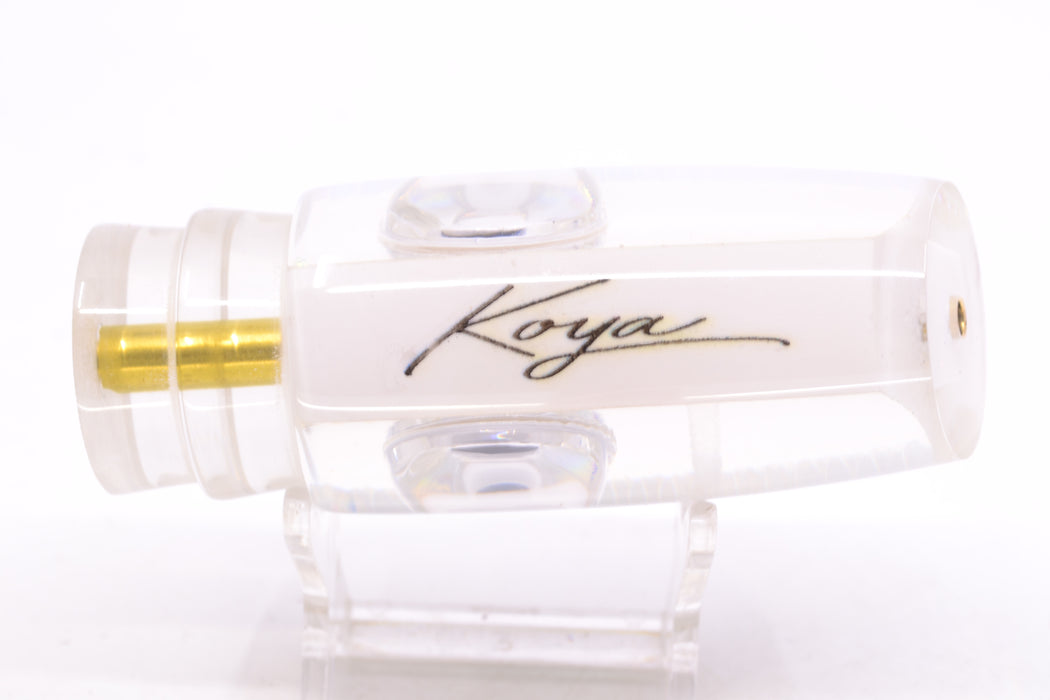 Koya Lures White Rainbow Scale Doll Eyes Medium Kona Plunger 10" 5oz GZE