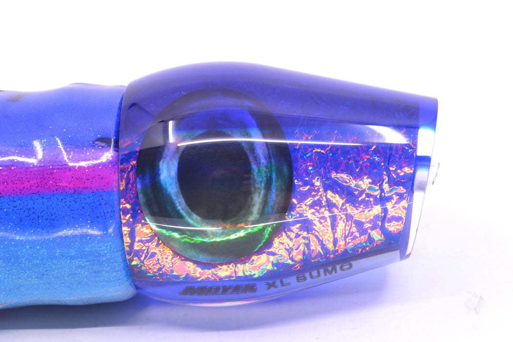 Moyes Lures Pink-Blue Rainbow Dichro Blue Back Taxi Eyes XL Sumo 16" 16.4oz FT Vinyl